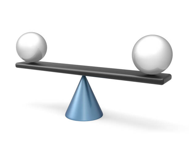 istock 3D Isolated Balance Abstract Spheres Shapes Scale Equity Illustr 639749786