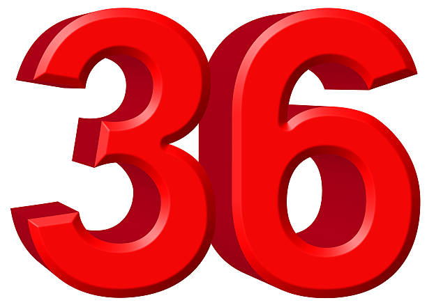 istock Numeral 36, thirty six, isolated on white background, 3d render 639750062