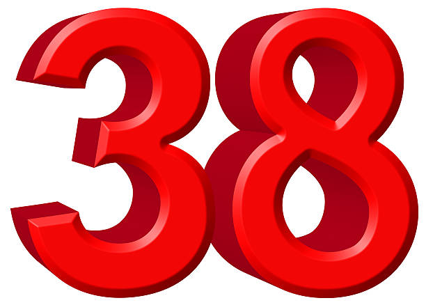 istock Numeral 38, thirty eight, isolated on white background, 3d rende 639750116