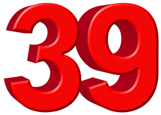 istock Numeral 39, thirty nine, isolated on white background, 3d render 639750146