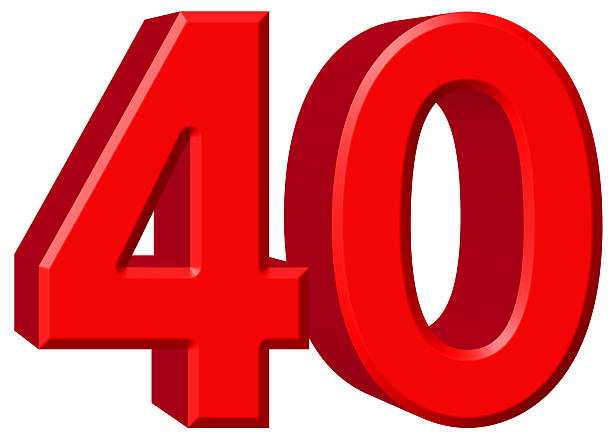 istock Numeral 40, forty, isolated on white background, 3d render 639750178