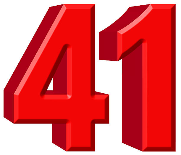 istock Numeral 41, forty one, isolated on white background, 3d render 639750194