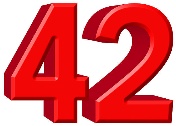 istock Numeral 42, forty two, isolated on white background, 3d render 639750224