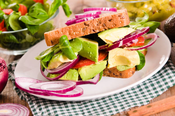 istock Veggie toast with avocado. 639750246