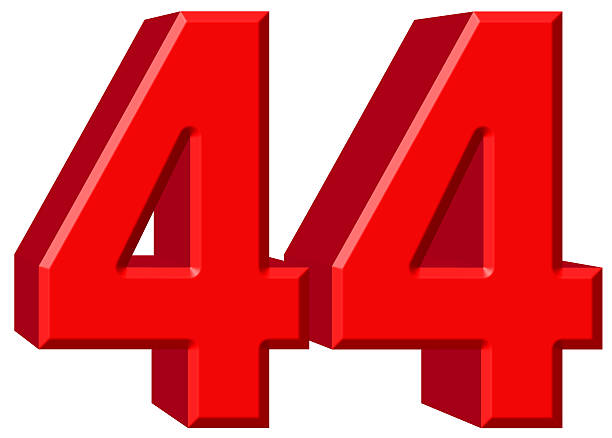 istock Numeral 44, forty four, isolated on white background, 3d render 639750268