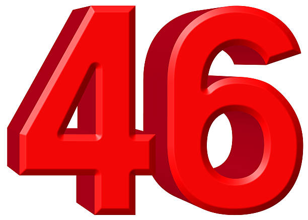 istock Numeral 46, forty six, isolated on white background, 3d render 639750326