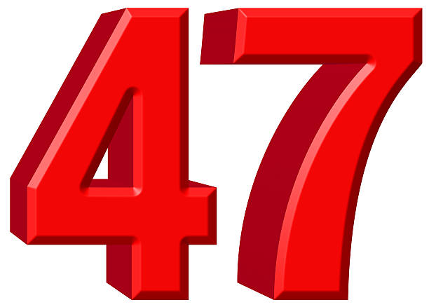 istock Numeral 47, forty seven, isolated on white background, 3d render 639750340