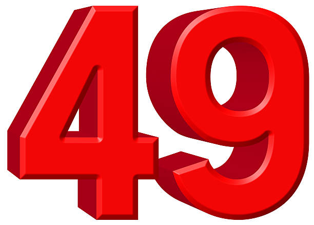 istock Numeral 49, forty nine, isolated on white background, 3d render 639750398