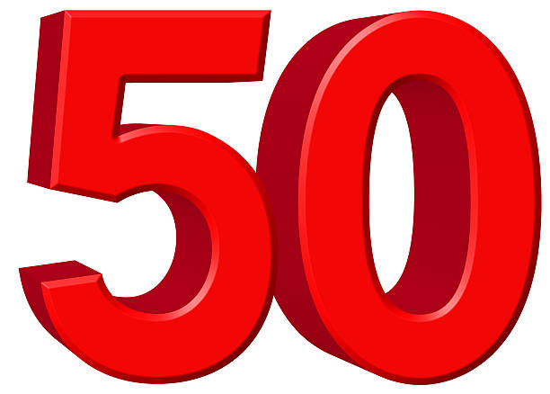 istock Numeral 50, fifty, isolated on white background, 3d render 639750436