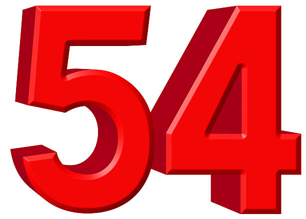 istock Numeral 54, fifty four, isolated on white background, 3d render 639750540