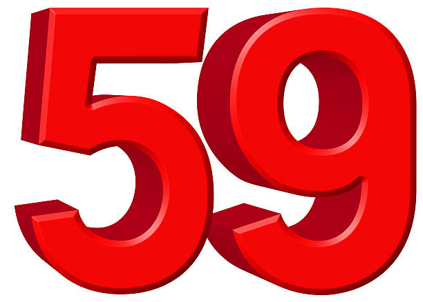 istock Numeral 59, fifty nine, isolated on white background, 3d render 639750680
