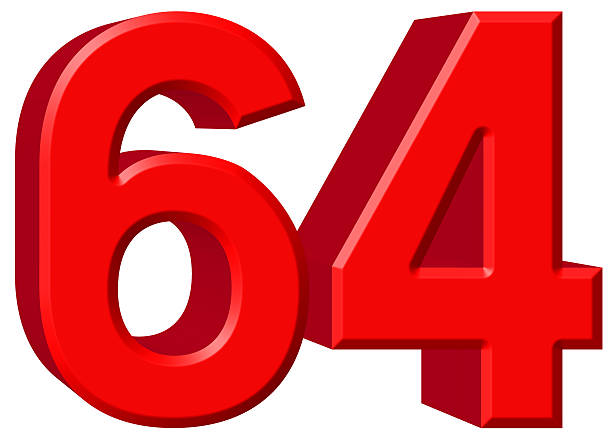 istock Numeral 64, sixty four, isolated on white background, 3d render 639750846