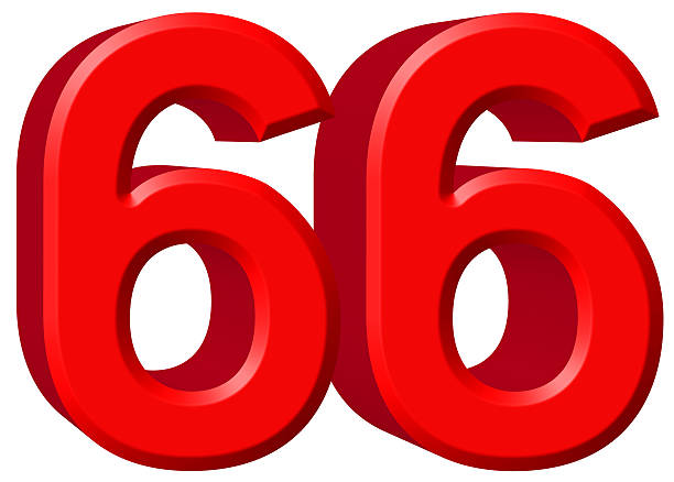 istock Numeral 66, sixty six, isolated on white background, 3d render 639750912