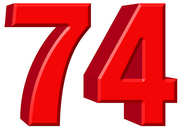 istock Numeral 74, seventy four, isolated on white background, 3d rende 639751184