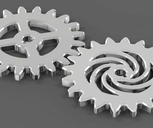 istock 3D Isolated Silver Gear Mechanism Clockwork Industrial. Team Con 639751192