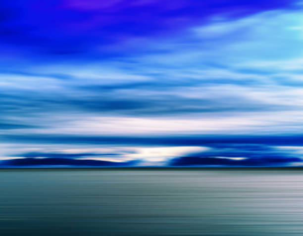istock Horizontal vivid vibrant aqua blue Norway landscape cloudscape a 639751258