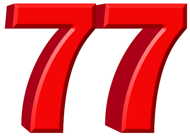 istock Numeral 77, seventy seven, isolated on white background, 3d rend 639751286