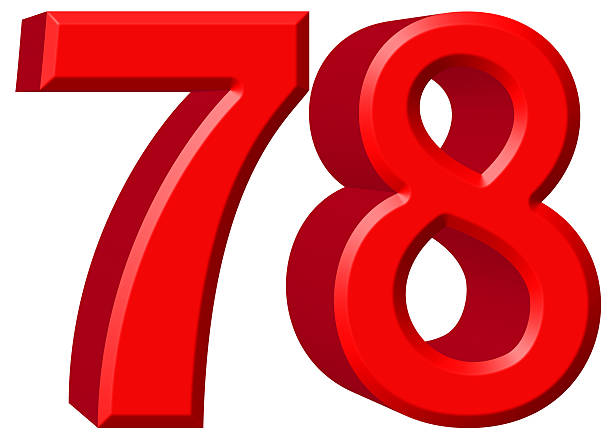 istock Numeral 78, seventy eight, isolated on white background, 3d rend 639751330