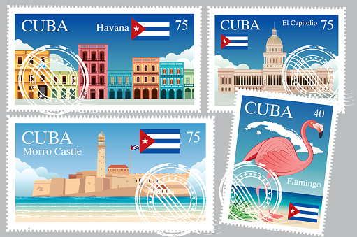 Vector Cuba Stamps