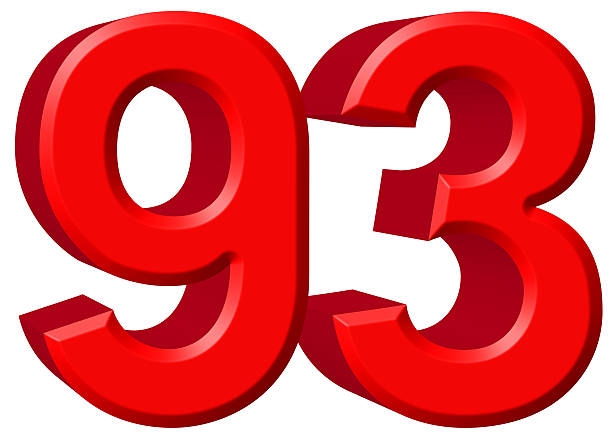 istock Numeral 93, ninety three, isolated on white background, 3d rende 639753110