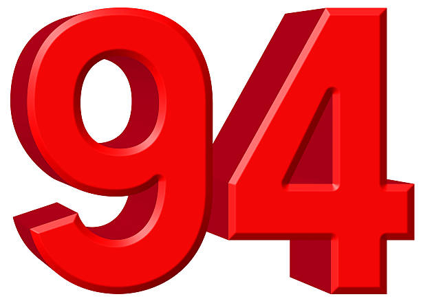 istock Numeral 94, ninety four, isolated on white background, 3d render 639753140