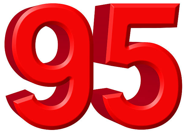 istock Numeral 95, ninety five, isolated on white background, 3d render 639753168