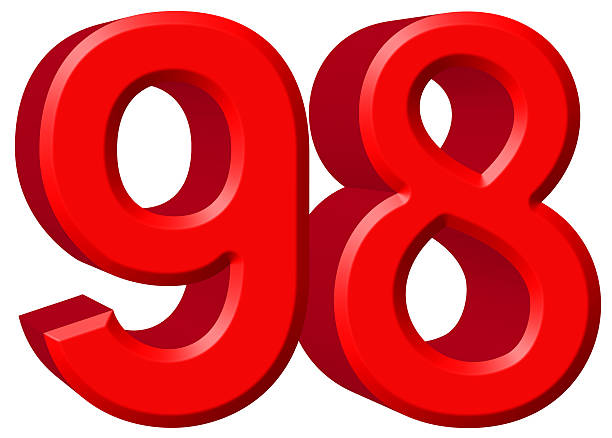 istock Numeral 98, ninety eight, isolated on white background, 3d rende 639753302
