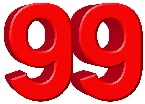 istock Numeral 99, ninety nine, isolated on white background, 3d render 639753348