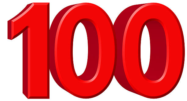 istock Numeral 100, one hundred, isolated on white background, 3d rende 639753378