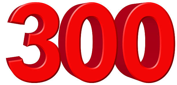 istock Numeral 300, three hundred, isolated on white background, 3d ren 639753446