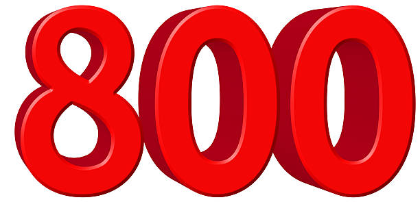 istock Numeral 800, eight hundred, isolated on white background, 3d ren 639753660