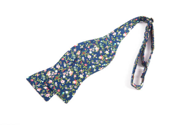 istock Flower blue bow tie isolated on white background 639753970