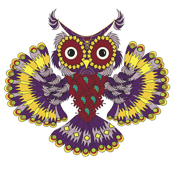 istock Hand drawn colorful cartoons owl 639756698
