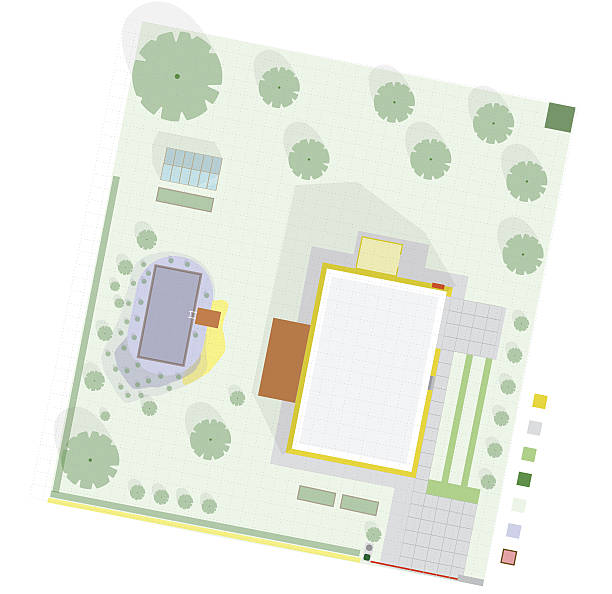 istock Garden project at family home in plan includes swimming pond. 639759038