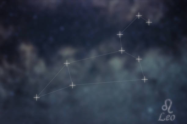 istock Leo Constellation. Zodiac Sign Leo constellation lines Galaxy background 639759194