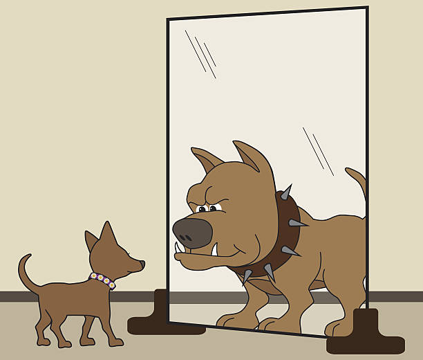 His Inner Dog Stock Illustration - Download Image Now - Mirror - Object, Dog,  Looking - iStock