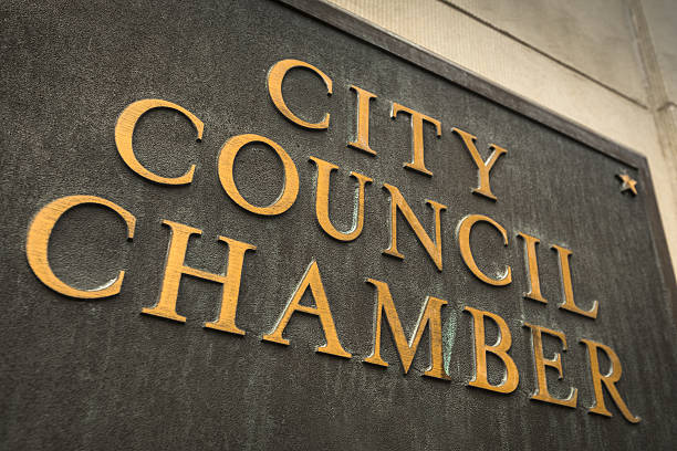 istock City Council building brass sign 639762542