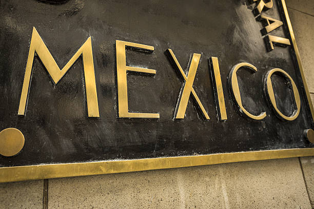 istock Bronze plaque of Mexico 639762732