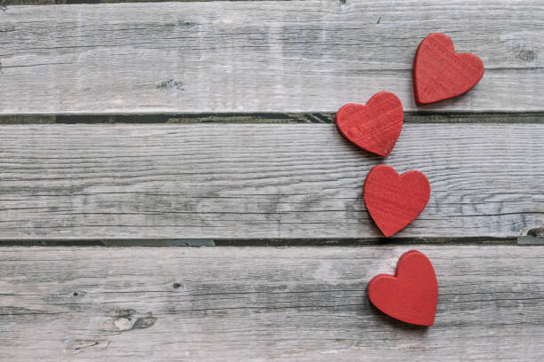 istock Red heart figures, top view 639765416