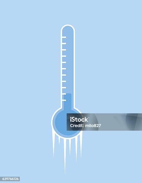 Thermometer Ice Cold Stock Illustration - Download Image Now - Thermometer, Cold Temperature, Frozen