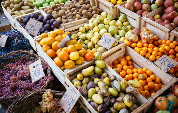 fruit in street market stock photo