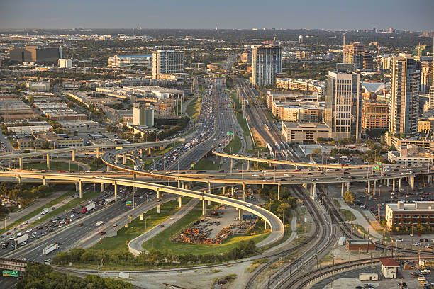 istock Freeways and roads into Dallas Texas USA 639769394