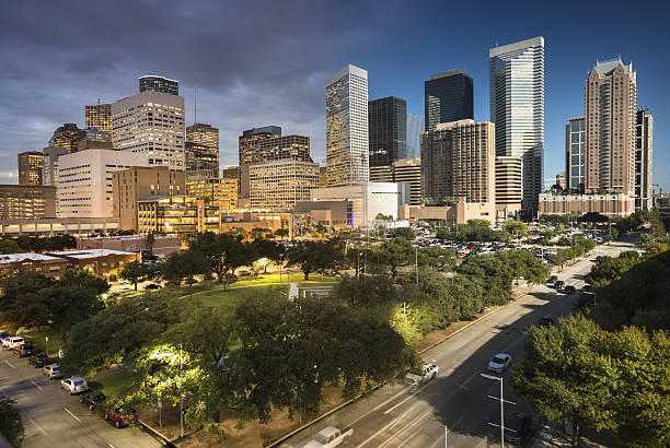 istock Houston Texas day and night view skyline 639771362