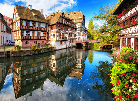 Traditional half-timbered houses in La Petite France district, Strasbourg, France