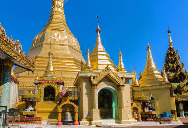 Sule Pagoda Yangon in Myanmar Sule Pagoda downtown Yangon in Myanmar sule pagoda stock pictures, royalty-free photos & images
