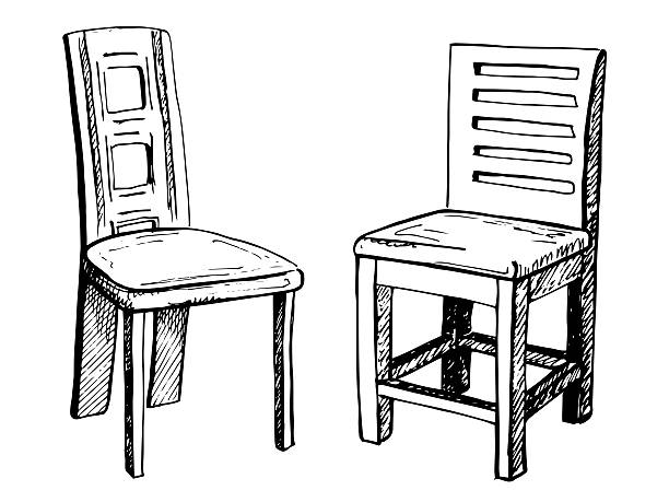 два стула изолированы на белом фоне. - office chair chair two objects office stock illustrations