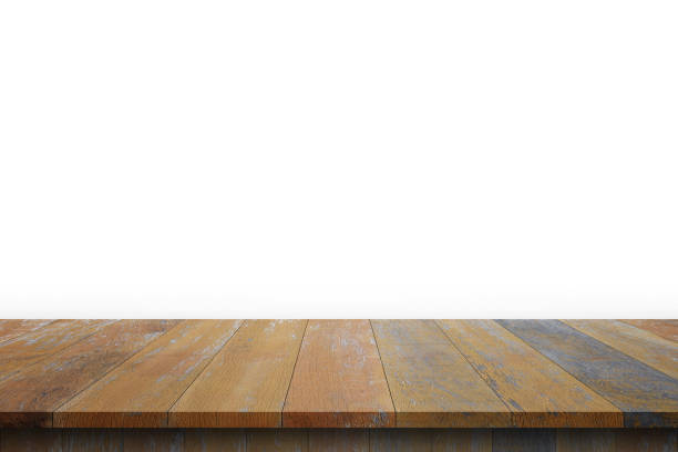 istock Wood Shelf Table isolated on white background 639782410