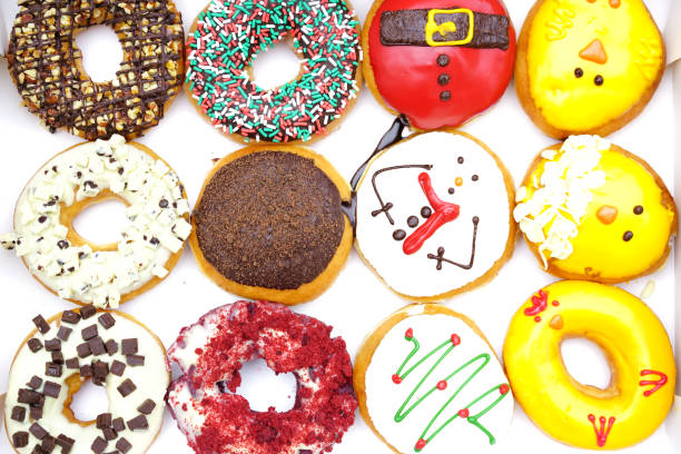 istock close up of colored donuts in a box 639782564