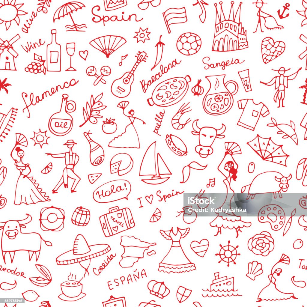 Easy Spain Pattern Spain Seamless Pattern For Your Design Stock Illustration - Download ...