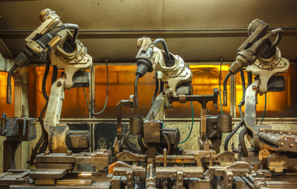 istock Robots welding team in the automotive 639785328